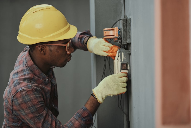 Professional technician providing home repair service